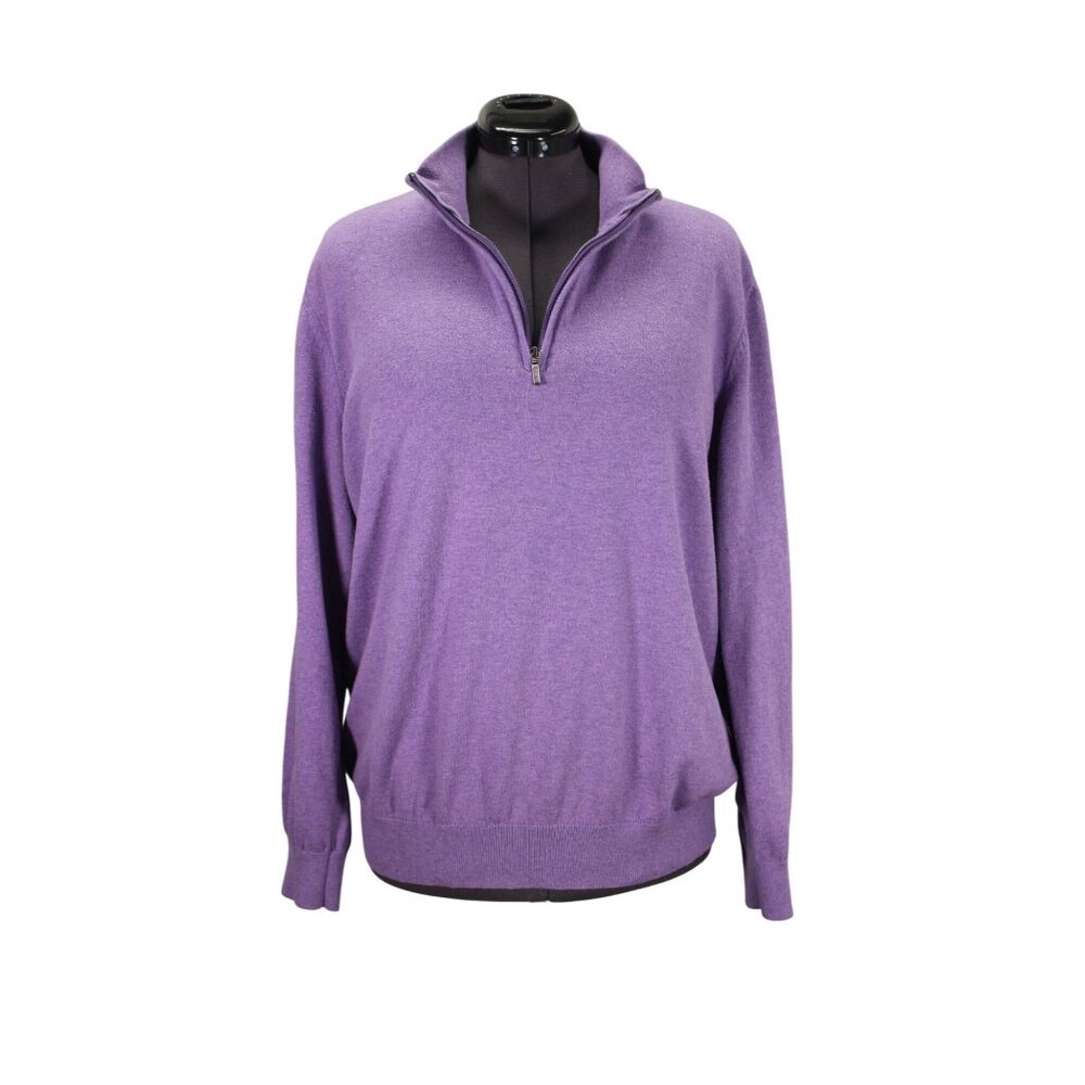 LL Bean Vintage 1/4 Zip Mock Neck Pullover Men’s Size XL Cashmere‎ Blend